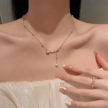 Load image into Gallery viewer, Tulip Tassel Pendant Pearl Necklace Female Mori Style Super Fairy Collar Chain Fashion Personality Fashion Versatile Accessories
