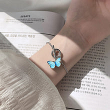 Load image into Gallery viewer, Blue Butterfly Bracelet Bracelet Simple Fashion Creative Couple Chain Splicing Bracelet Hand Jewelry Accessory