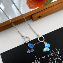 Load image into Gallery viewer, Blue Butterfly Bracelet Bracelet Simple Fashion Creative Couple Chain Splicing Bracelet Hand Jewelry Accessory