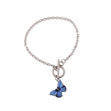 Load image into Gallery viewer, Blue Butterfly Bracelet Bracelet Simple Fashion Creative Couple Chain Splicing Bracelet Hand Jewelry Accessory
