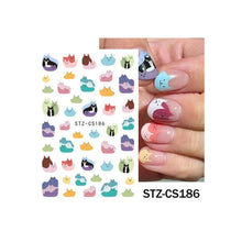 Load image into Gallery viewer, 3D Back Glue Nail Enhancement Sticker Color Cute Cartoon Dinosaur Friends Baby Back Glue Nail Art Decoration Stickers