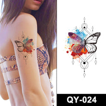 Load image into Gallery viewer, Butterfly Tattoo Sticker Waterproof Durable Snake Pistol for Men and Women Color Artistic Flower Totem Waterproof Tattoo Sticker