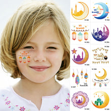 Load image into Gallery viewer, Children Moon Tattoo Stickers Face Stickers Ramadan Party Waterproof Tattoo Stickers Creativesummer Fashion Tattoo Stickers