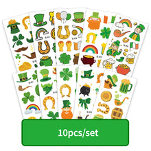 Load image into Gallery viewer, Children's St. Patrick's Day Theme Tattoo Sticker Clover Face Sticker Irish Day Tattoo Sticker Creative Children Tattoo Sticker