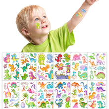 Load image into Gallery viewer, Cute Children's Cartoon Watercolor Style Dinosaur Tattoo Sticker Cute Glitter Glitter Waterproof Sweatproof Tattoo Sticker
