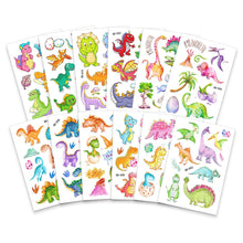 Load image into Gallery viewer, Cute Children's Cartoon Watercolor Style Dinosaur Tattoo Sticker Cute Glitter Glitter Waterproof Sweatproof Tattoo Sticker