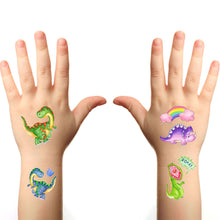 Load image into Gallery viewer, Cute Children's Cartoon Watercolor Style Dinosaur Tattoo Sticker Cute Glitter Glitter Waterproof Sweatproof Tattoo Sticker
