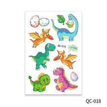 Load image into Gallery viewer, Cute Children's Cartoon Watercolor Style Dinosaur Tattoo Sticker Cute Glitter Glitter Waterproof Sweatproof Tattoo Sticker