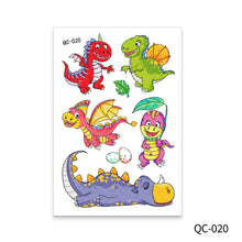 Load image into Gallery viewer, Cute Children's Cartoon Watercolor Style Dinosaur Tattoo Sticker Cute Glitter Glitter Waterproof Sweatproof Tattoo Sticker