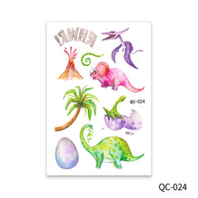 Load image into Gallery viewer, Cute Children's Cartoon Watercolor Style Dinosaur Tattoo Sticker Cute Glitter Glitter Waterproof Sweatproof Tattoo Sticker