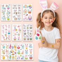 Load image into Gallery viewer, Children's Easter Rabbit Tattoo Sticker Kids Cute Animals Carrot Waterproof Sweatproof Tattoo Stickers Temporary Body Art Tattoo