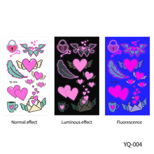 Load image into Gallery viewer, Valentine's Day Luminous Powder Tattoo Stickers Nightclub Bar Music Festival Party Men and Women Fluorescent Tattoo Stickers