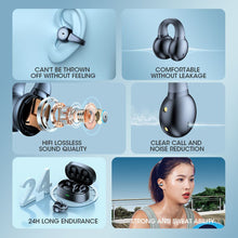 Load image into Gallery viewer, Earphone Bluetooth 5.3 Ear Clip on Ear Earring Wireless Headphones Sports Headsets Ear Hook with Mic