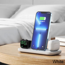 Load image into Gallery viewer, 3 in 1 Wireless Charger Foldable Fast Charging Station for iPhone 14 13 12 11 Pro Max X XS XR 8 Plus Apple Watch 8 7 Airpods Pro