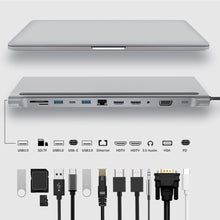 Load image into Gallery viewer, USB C Dock Dual HDMI-compatible VGA USB Hub Adapter Type C Laptop Docking Station For HP Elitebook Dell XPS Lenovo ThinkPad Asus