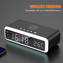 Load image into Gallery viewer, Electric Alarm Clock LED With Wireless Charger Desktop Digital Despertador Thermometer Clock HD Mirror Clock Watch Table Decor