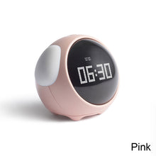 Load image into Gallery viewer, Cute Expression Alarm Clock Bedside Voice Control Night Light USB Chargeable Child Snooze Alarm Clock Kid Gift Digital LED Clock