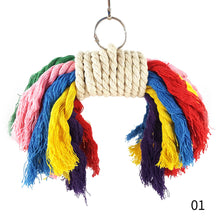 Load image into Gallery viewer, Pet Bird Chewing Toy Cotton Rope Parrot Toy Bite Bridge Bird Tearing Toys Cockatiels Training Hang Swings Birds Cage Supplies