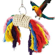 Load image into Gallery viewer, Pet Bird Chewing Toy Cotton Rope Parrot Toy Bite Bridge Bird Tearing Toys Cockatiels Training Hang Swings Birds Cage Supplies