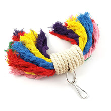 Load image into Gallery viewer, Pet Bird Chewing Toy Cotton Rope Parrot Toy Bite Bridge Bird Tearing Toys Cockatiels Training Hang Swings Birds Cage Supplies