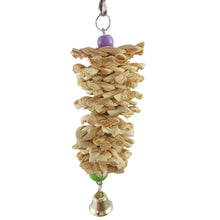 Load image into Gallery viewer, Bird Parrot Chew Toy Wooden Grass Chewing Bite Hanging Cage Swing Climb Chew Toys with Bell Natural Corn Hull Weaving