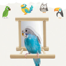 Load image into Gallery viewer, Bird Parrots Mirror Wooden Playstand Wooden Bird Perches Playgym Paw Grinding Wood Standing Bar Rack For Parakeet Cockatiel Bird Supplies