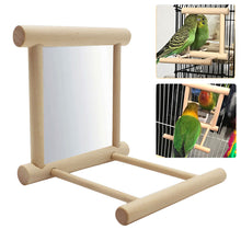Load image into Gallery viewer, Bird Parrots Mirror Wooden Playstand Wooden Bird Perches Playgym Paw Grinding Wood Standing Bar Rack For Parakeet Cockatiel Bird Supplies