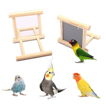 Load image into Gallery viewer, Bird Parrots Mirror Wooden Playstand Wooden Bird Perches Playgym Paw Grinding Wood Standing Bar Rack For Parakeet Cockatiel Bird Supplies