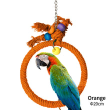 Load image into Gallery viewer, Pet Parrot Birds Cage Toy Cotton Rope Circle Ring Stand Chewing Bite Hanging Swing Climbing Play Toys for Cockatiel Parakeet