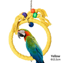 Load image into Gallery viewer, Pet Parrot Birds Cage Toy Cotton Rope Circle Ring Stand Chewing Bite Hanging Swing Climbing Play Toys for Cockatiel Parakeet