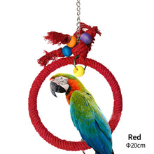 Load image into Gallery viewer, Pet Parrot Birds Cage Toy Cotton Rope Circle Ring Stand Chewing Bite Hanging Swing Climbing Play Toys for Cockatiel Parakeet