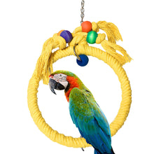 Load image into Gallery viewer, Pet Parrot Birds Cage Toy Cotton Rope Circle Ring Stand Chewing Bite Hanging Swing Climbing Play Toys for Cockatiel Parakeet