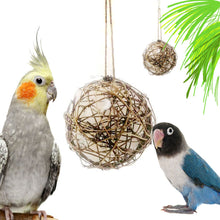 Load image into Gallery viewer, Rattan Balls Parrot Toys Interactive Parrot Chewing Bite Toy Foot Scratching Toy Birds Training Toy for Parakeet Budgie Bird Supplies