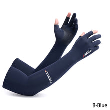 Load image into Gallery viewer, 1Pair Women Men Cooling Arm Sleeves Cover Sports Running UV Sun Protection Gloves Outdoor Fishing Cycling Driving Sleeves