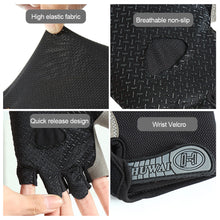 Load image into Gallery viewer, Anti-Slip Half Finger Gym Gloves for Weight Lifting Dumbbell Bodybuilding Women Men Fitness Workout Training Cycling Gloves