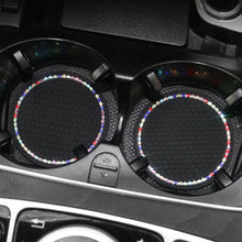 Load image into Gallery viewer, Rhinestone Car Coaster Car Water Cup Bottle Holder Anti Slip Travel Auto Cup Mats Insert Coaster Glitter Car Interior Accessories