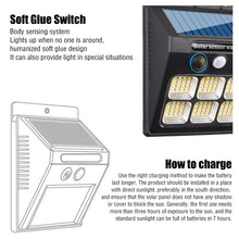 Load image into Gallery viewer, 112LED Upgrade Solar Wall Lights Outdoor Solar Lamp PIR Motion Sensor Solar Powered Sunlight Street Light for Garden Light