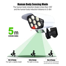 Load image into Gallery viewer, 77 LEDs Outdoor Solar Lights Motion Sensor Security Dummy Camera Solar Lamp Wireless P65 Waterproof Solar Light 3 Modes for Home Garden
