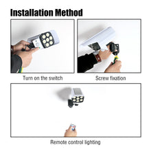 Load image into Gallery viewer, 77 LEDs Outdoor Solar Lights Motion Sensor Security Dummy Camera Solar Lamp Wireless P65 Waterproof Solar Light 3 Modes for Home Garden