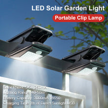 Load image into Gallery viewer, 72LED Clip-on Solar Light Outdoor No Drill Motion Sensor Solar Lamp IP65 Waterproof Camping Light for Fence Deck Wall Camping Tent Patio