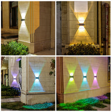 Load image into Gallery viewer, Super Bright Up Down Wall Solar LED Light Outdoor Wall Lamp Waterproof Spot Lights Garden Decoration Lamp Stairs Fence Corridor Sunlight Solar Lamp