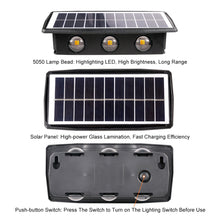 Load image into Gallery viewer, Super Bright Up Down Wall Solar LED Light Outdoor Wall Lamp Waterproof Spot Lights Garden Decoration Lamp Stairs Fence Corridor Sunlight Solar Lamp