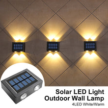 Load image into Gallery viewer, 4LED Solar Wall Lights Waterproof Solar Led Light Garden Fence Outdoor Solar Wall Stair Light Courtyard Street Landscape Garden Decor Wall Lamp