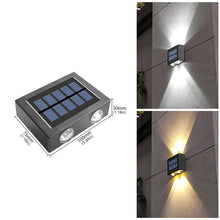 Load image into Gallery viewer, 4LED Solar Wall Lights Waterproof Solar Led Light Garden Fence Outdoor Solar Wall Stair Light Courtyard Street Landscape Garden Decor Wall Lamp