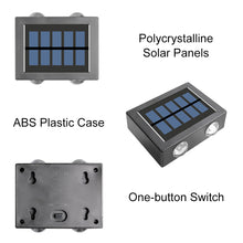 Load image into Gallery viewer, 4LED Solar Wall Lights Waterproof Solar Led Light Garden Fence Outdoor Solar Wall Stair Light Courtyard Street Landscape Garden Decor Wall Lamp