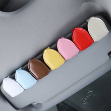 Load image into Gallery viewer, Car Sun Visor Glasses Holder Frame Auto Fastener PU leather Clip Glasses Ticket Document Holder Accessories Automobiles Parts