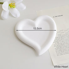 Load image into Gallery viewer, Ins Plate Heart Circle Gypsum Jewelry Plate Snacks Dessert Storage Tray Enamel Trinket Dish Photography Props