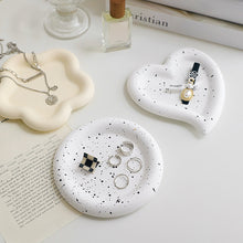 Load image into Gallery viewer, Ins Plate Heart Circle Gypsum Jewelry Plate Snacks Dessert Storage Tray Enamel Trinket Dish Photography Props
