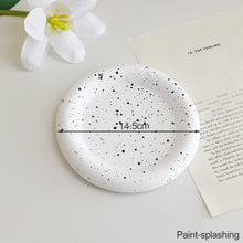 Load image into Gallery viewer, Ins Plate Heart Circle Gypsum Jewelry Plate Snacks Dessert Storage Tray Enamel Trinket Dish Photography Props