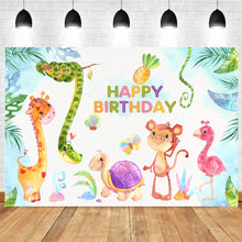 Load image into Gallery viewer, Jungle Safari Baby Birthday Forest Baby newborn Cartoon Portrait Photos Props Fona Photo Session Photo Studio